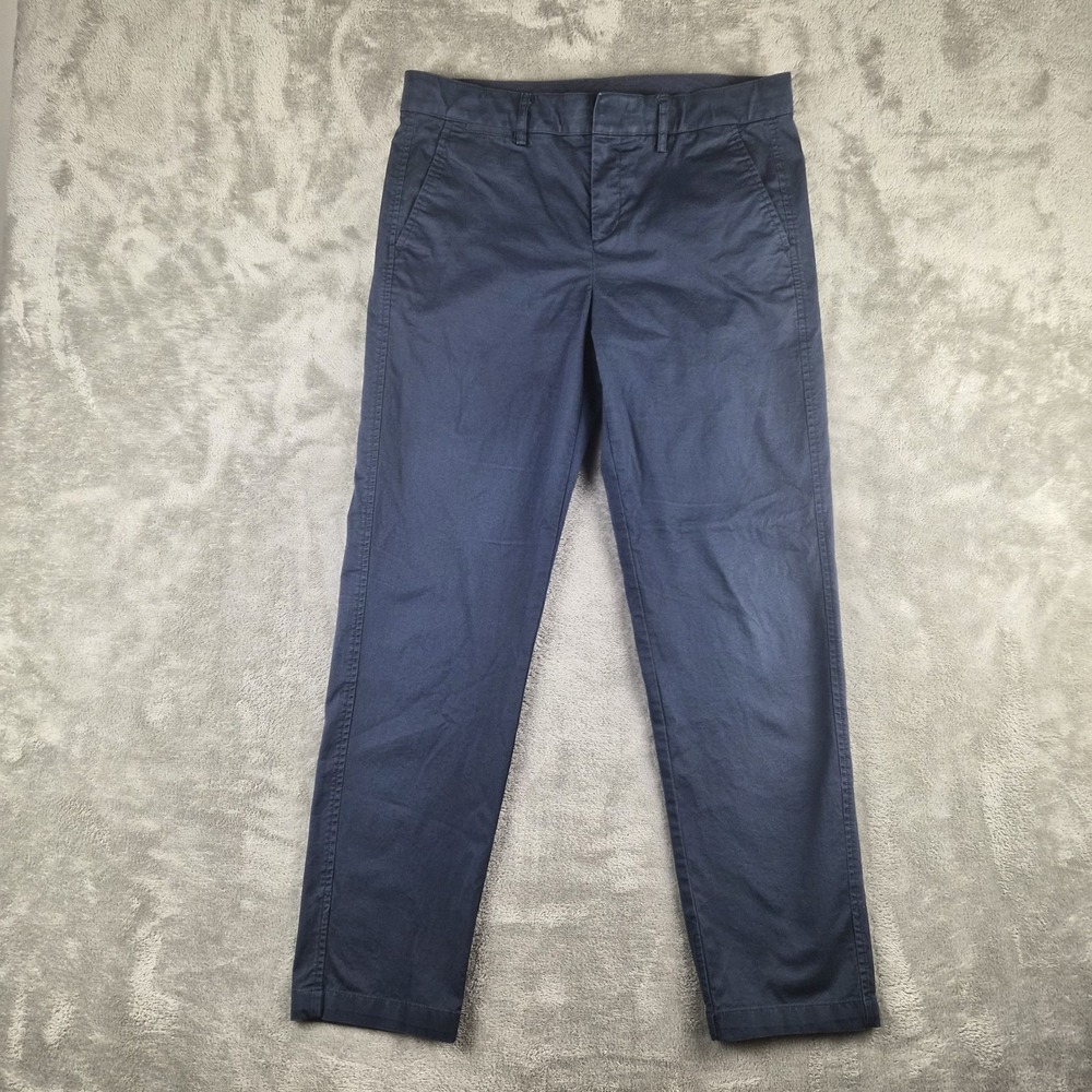 Vince Chino Pants Womens 8 (fits 32x28) Navy Blue Stretch Straight Leg Trouser